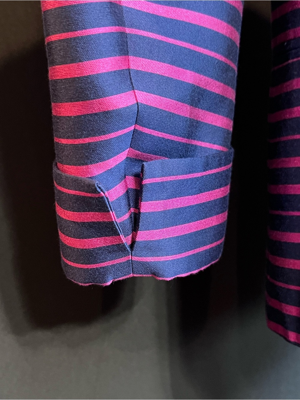 Talbots Pink & Navy Striped Silk-Blend Blazer Jacket - Picture 5 of 11